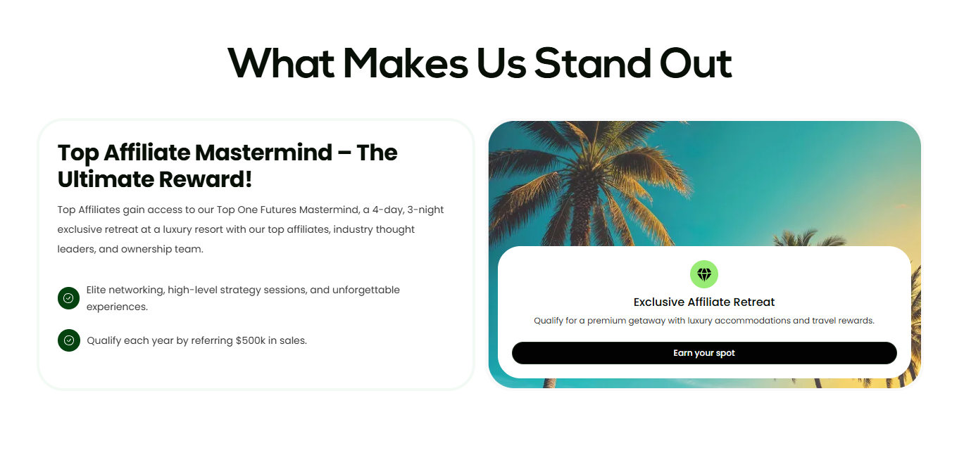 Registration form for the Top One Futures partnership program